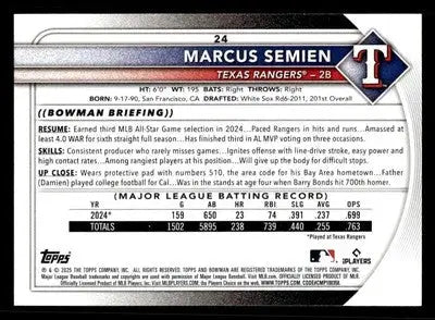 2025 Bowman #24 Marcus Semien - Baseball Card Single
