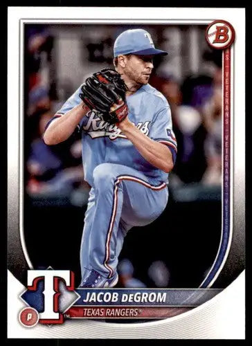 2025 Bowman Jacob deGrom baseball card with original gloss, NM-MT condition