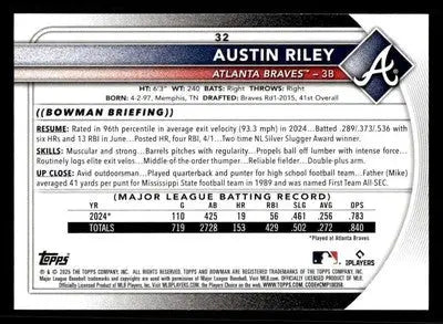 2025 Bowman #32 Austin Riley - Baseball Card Single