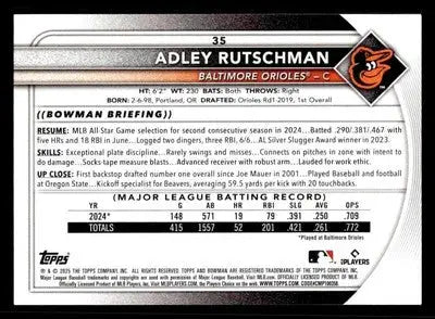 2025 Bowman #35 Adley Rutschman - Baseball Card Single
