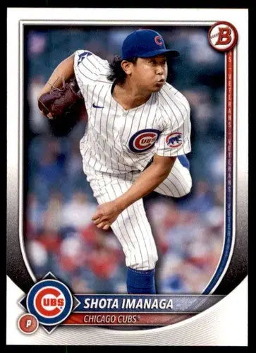 Original gloss Shota Imanaga baseball card from 2025 Bowman NM-MT Cubs series