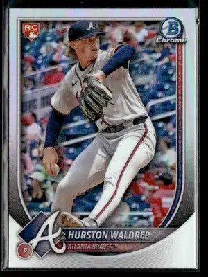 2025 Bowman #61 Hurston Waldrep Bowman Chrome Red Rookie Logo - Baseball Card Single