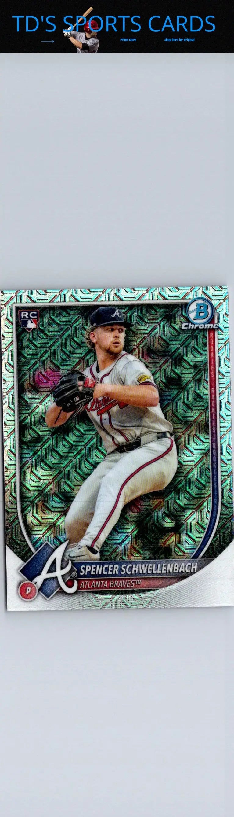 Baseball card of Spencer Schwellenbach Chrome Mojo Refractor 2025 Bowman #78