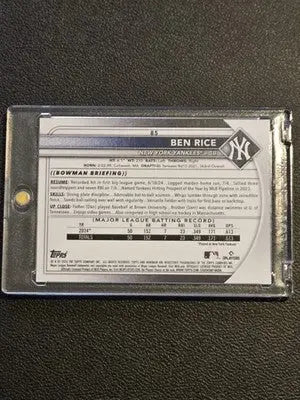 2025 Bowman #85 Ben Rice - Baseball Card Single