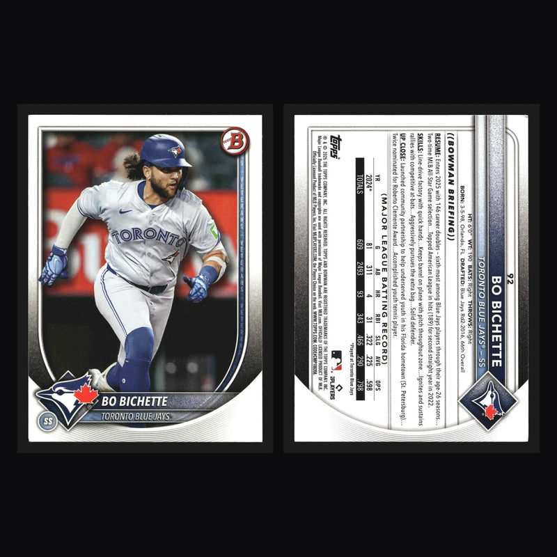 2025 Bowman #92 Bo Bichette Toronto Blue Jays - Baseball Card Single
