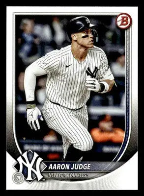 2025 Bowman Aaron Judge baseball card featuring Aaron Judge in Yankees uniform
