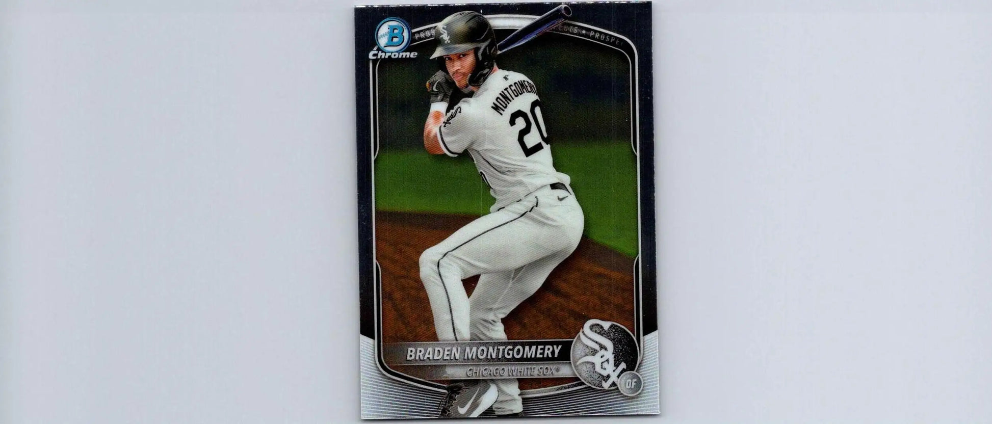 Baseball card featuring Braden Montgomery from 2025 Bowman Montgomery Chrome Prospects