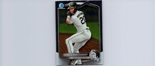Baseball card featuring Braden Montgomery from 2025 Bowman Montgomery Chrome Prospects