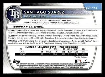 2025 Bowman #BCP-142 Santiago Suarez Chrome Prospects - Baseball Card Single