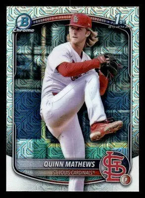 2025 Bowman #BCP-25 Quinn Mathews Chrome Prospects Mega Refractor - Baseball Card Single
