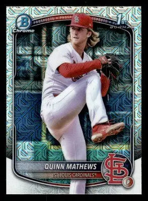 2025 Bowman #BCP-25 Quinn Mathews Chrome Prospects Mega Refractor - Baseball Card Single