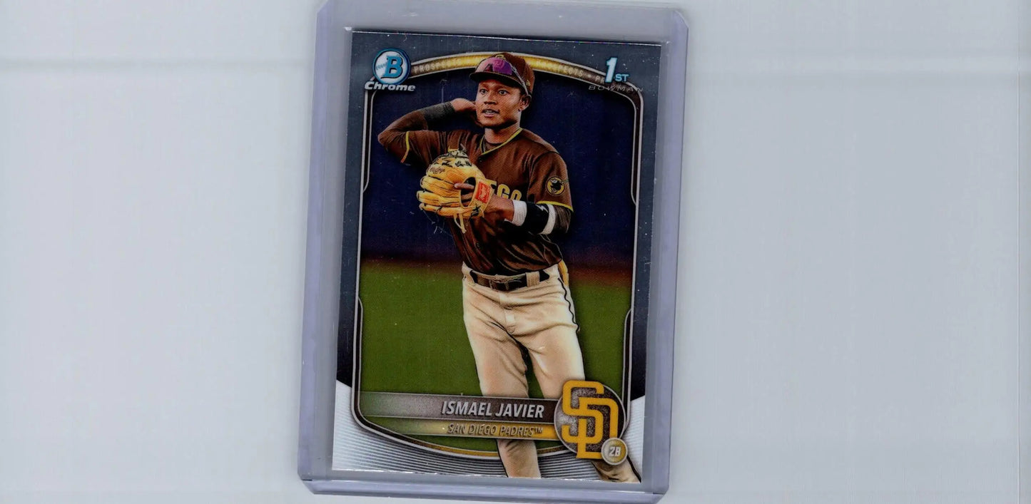 Baseball trading card of Ismael Javier from 2025 Bowman Chrome Prospects series