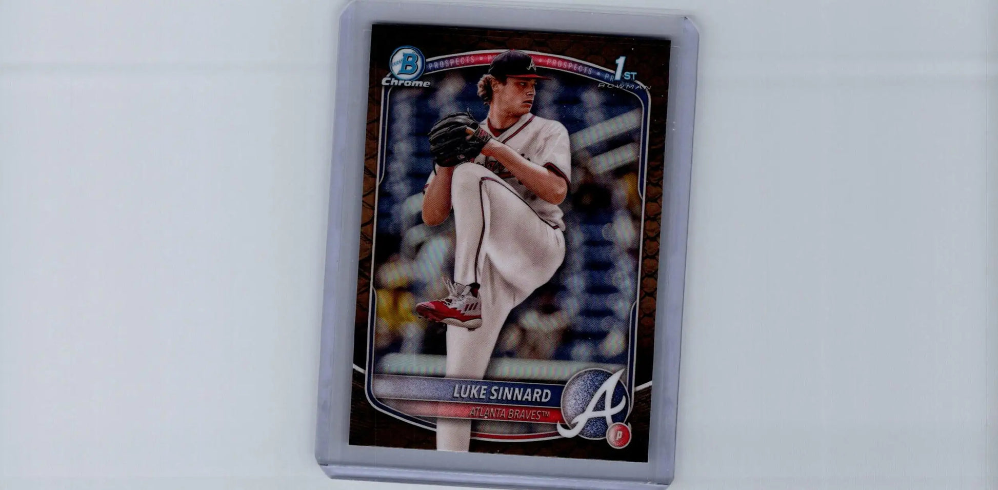 Baseball trading card featuring Luke Sinnard in white uniform from 2025 Bowman BCP-62