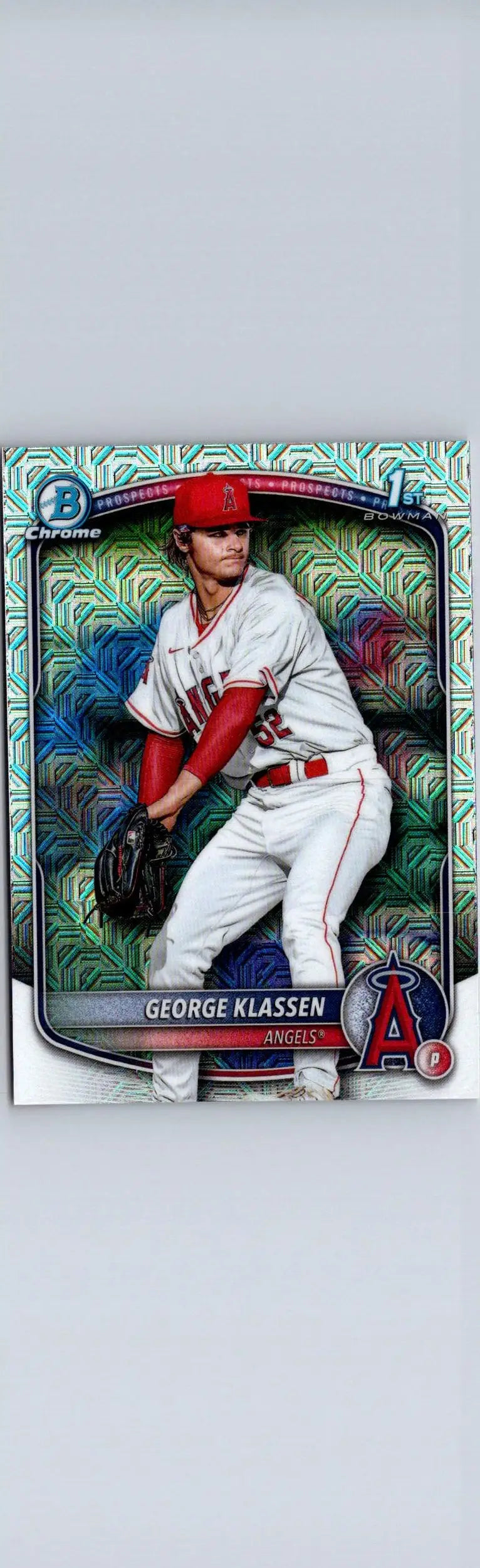 George Klassen Chrome baseball card from 2025 Bowman Klases Chrome Prospects Mojo Refractor