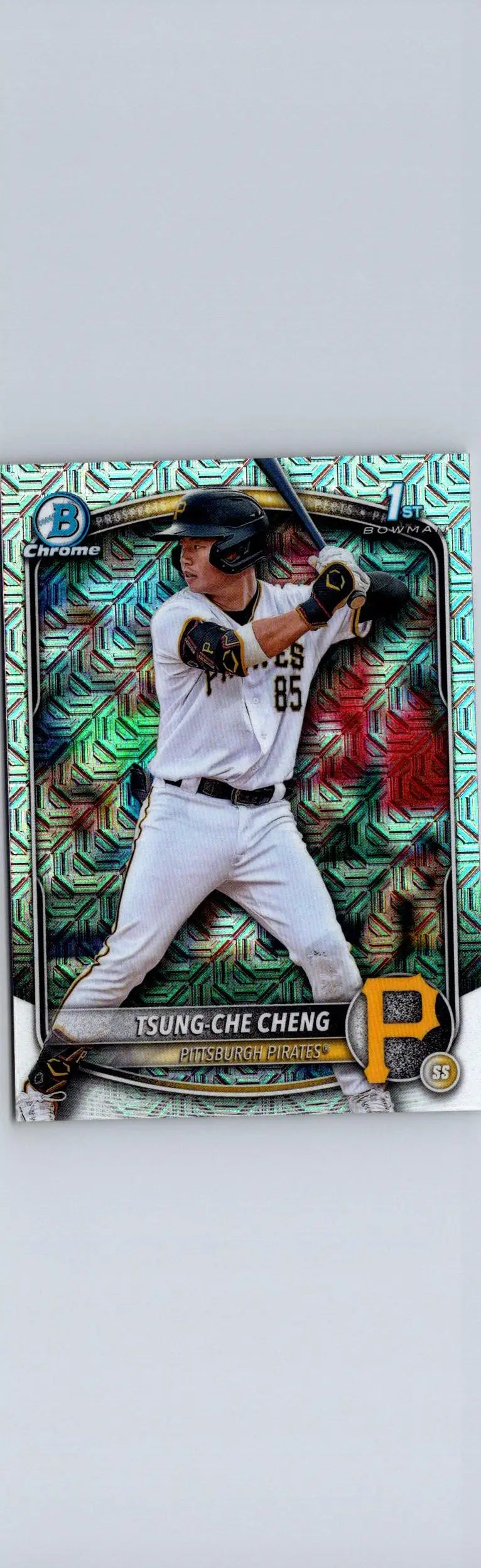 Tsung Che Cheng Chrome Prospects Mojo Refractor baseball card from 2025 Bowman BCP-95