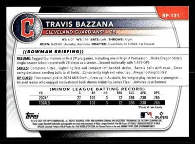 2025 Bowman #BP-131 Travis Bazzana Prospects - Baseball Card Single