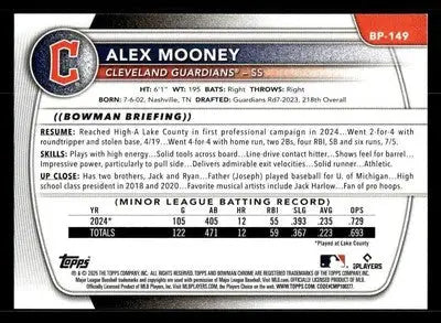 2025 Bowman #BP-149 Alex Mooney Prospects - Baseball Card Single