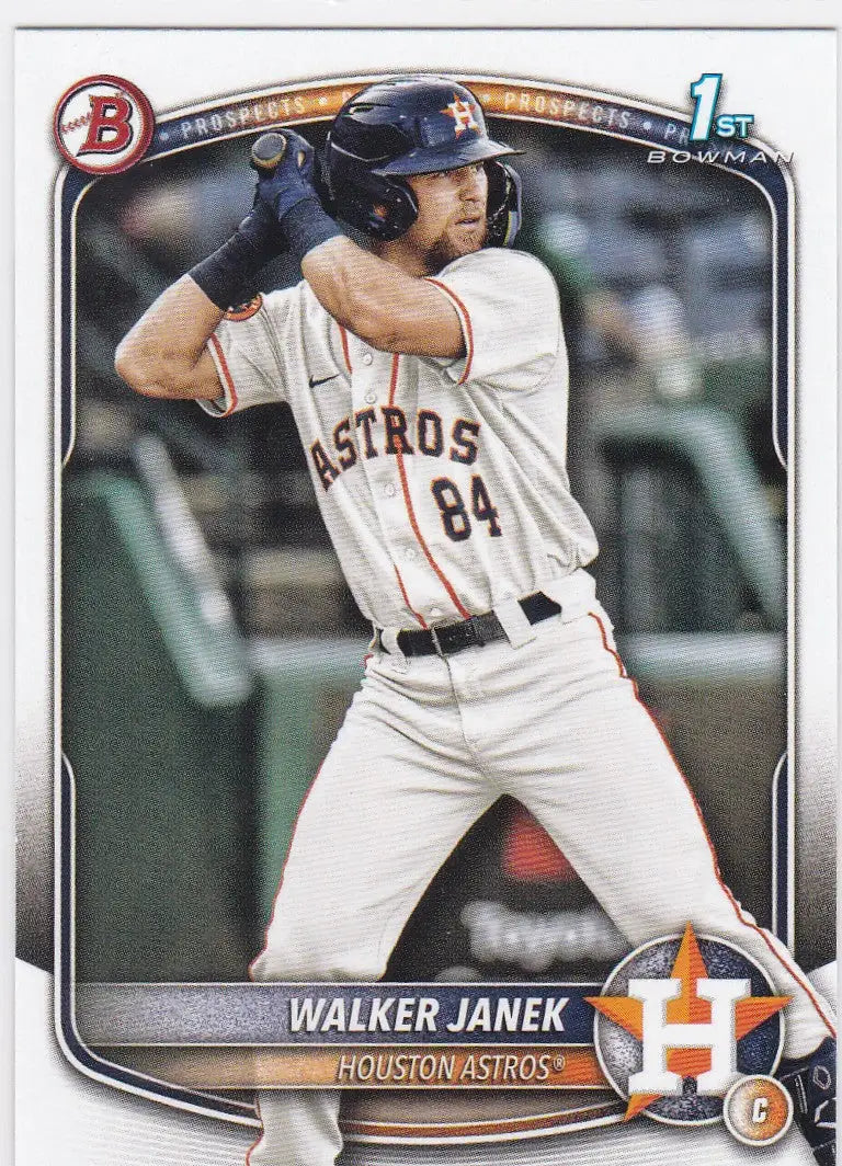 Walker Janek Houston Astros baseball card from 2025 Bowman #BP-15 showing Houston Astros 1st
