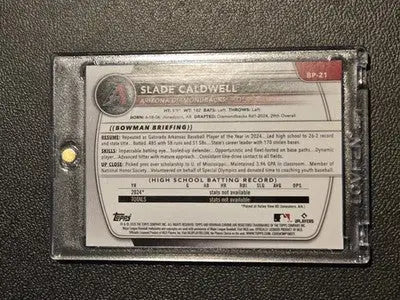 2025 Bowman #BP-21 Slade Caldwell Prospects - Baseball Card Single