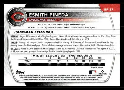 2025 Bowman #BP-37 Esmith Pineda Prospects - Baseball Card Single