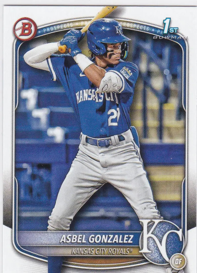 Asbel Gonzalez 1st Bowman baseball card from 2025 Bowman #BP-4 Kansas City Royals