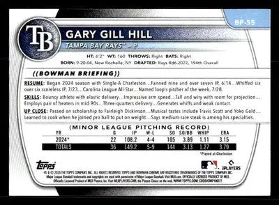 2025 Bowman #BP-55 Gary Gill Hill Prospects - Baseball Card Single