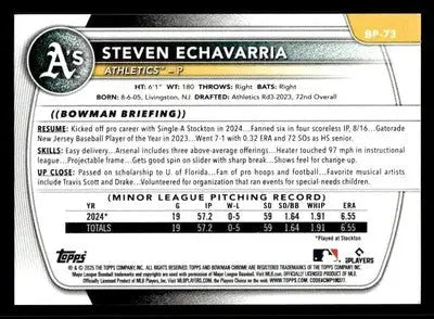 2025 Bowman #BP-73 Steven Echavarria Prospects - Baseball Card Single