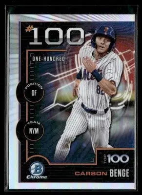 2025 Bowman Carson Benge #BTP-100 Bowman Scouts Top 100 New York Mets - Baseball Card Single