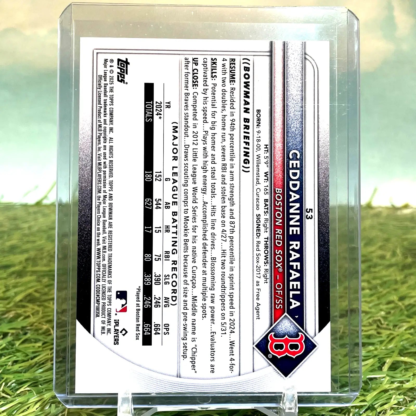 2025 Bowman Ceddanne Rafaela Blue Border /150 #53 Boston Red Sox MLB - Baseball Card Single