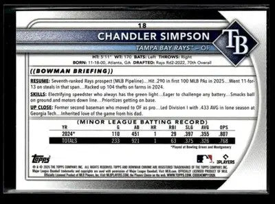 2025 Bowman Chrome #18 Chandler Simpson - Baseball Card Single