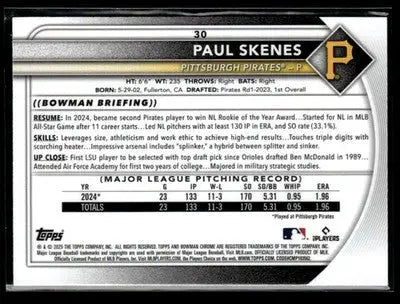 2025 Bowman Chrome #30 Paul Skenes Mega Box Mojo Refractor