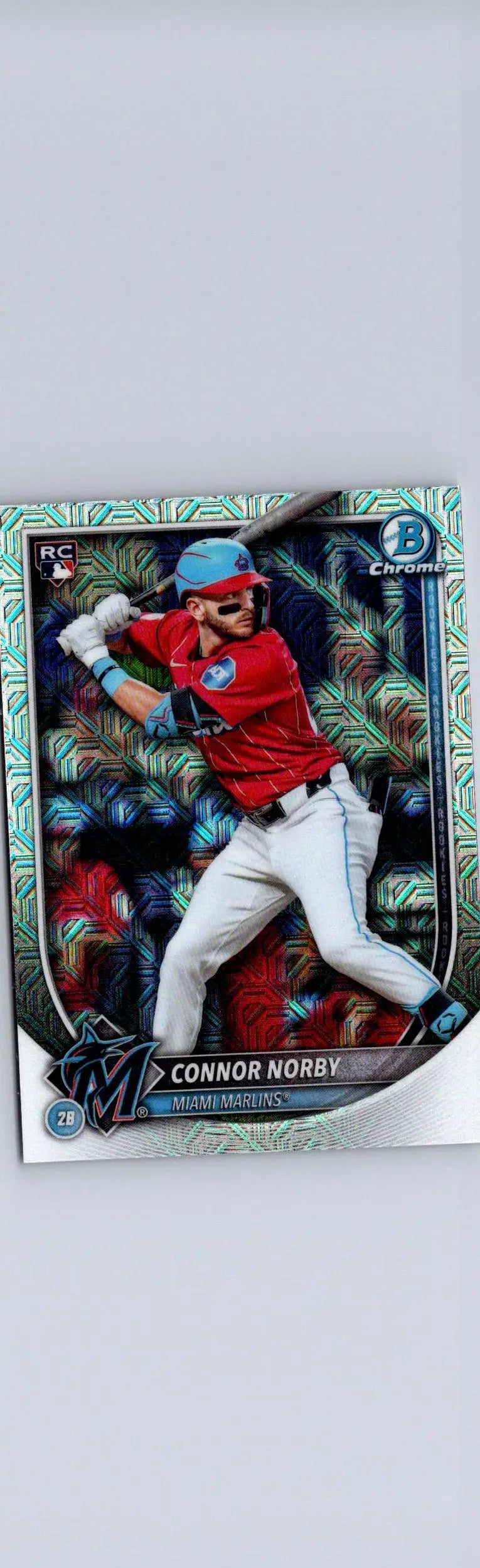 Connor Norby baseball card from 2025 Bowman Chrome Mojo Refractor collection