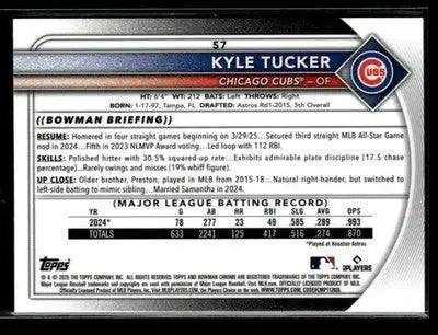 2025 Bowman Chrome #57 Kyle Tucker - Baseball Card Single