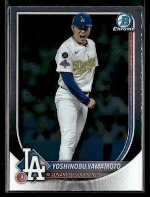 2025 Bowman Chrome #76 Yoshinobu Yamamoto - Baseball Card Single