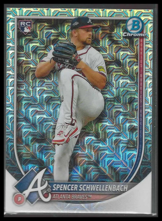 2025 Bowman Chrome #84 Spencer Schwellenbach Mojo Refractors Rookie - Baseball Card Single