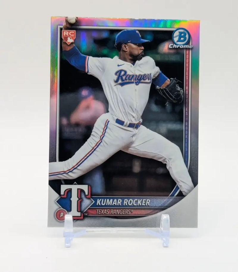 2025 BOWMAN CHROME #98 KUMAR ROCKER ROOKIE RED VARIATION RC TEXAS RANGERS - Baseball Card Single