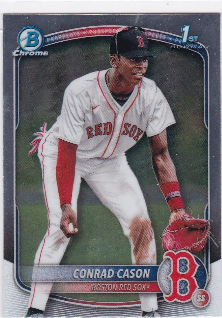 Conrad Cason 1st Bowman Red Sox baseball card from 2025 Bowman Chrome product