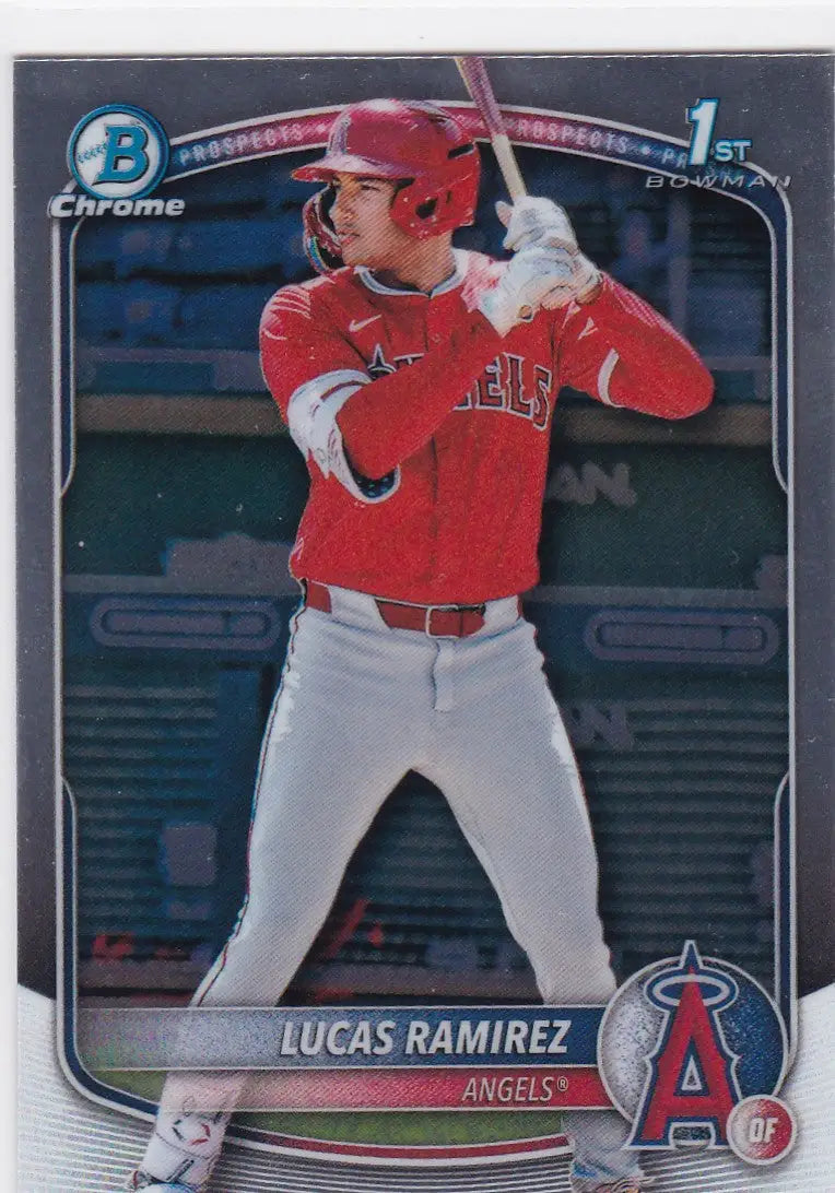 Baseball trading card of Lucas Ramirez 1st Bowman Los Angeles Angels 2025 Bowman Chrome