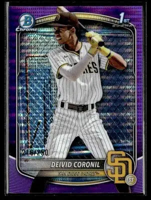 2025 Bowman Chrome #BCP-173 Deivid Coronil Purple Shimmer Refractor #216/250 - Baseball Card Single