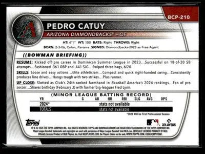 2025 Bowman Chrome #BCP-210 Pedro Catuy - Baseball Card Single