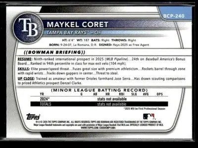 2025 Bowman Chrome #BCP-240 Maykel Coret - Baseball Card Single