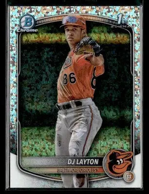2025 Bowman Chrome #BCP-252 DJ Layton Mini-Diamond Refractor - Baseball Card Single