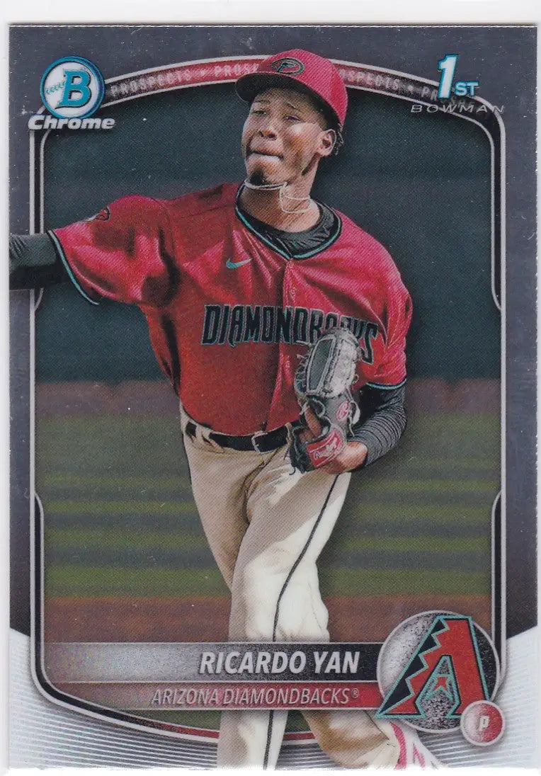 Baseball card of Ricardo Yan 1st Bowman Arizona Diamondbacks 2025 Bowman Chrome