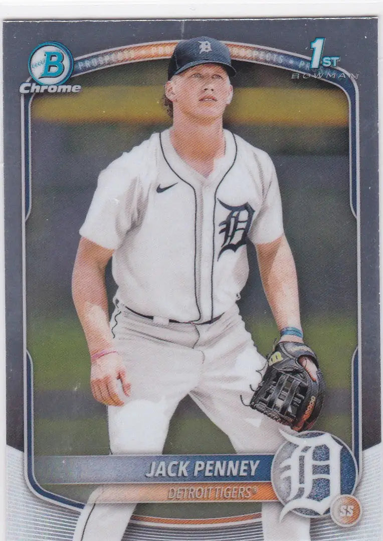 Jack Penney 1st Bowman baseball card from 2025 Bowman Chrome Detroit Tigers collection