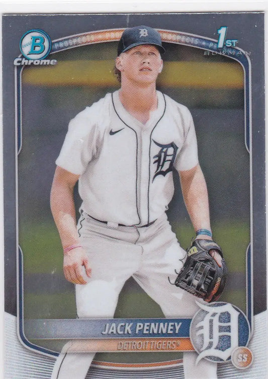 Jack Penney 1st Bowman baseball card from 2025 Bowman Chrome Detroit Tigers collection