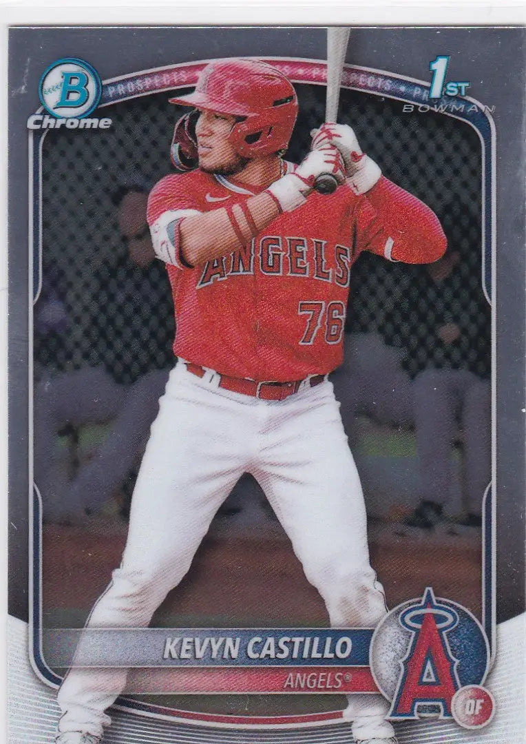 Kevyn Castillo 1st Bowman baseball card from 2025 Bowman Chrome Los Angeles Angels
