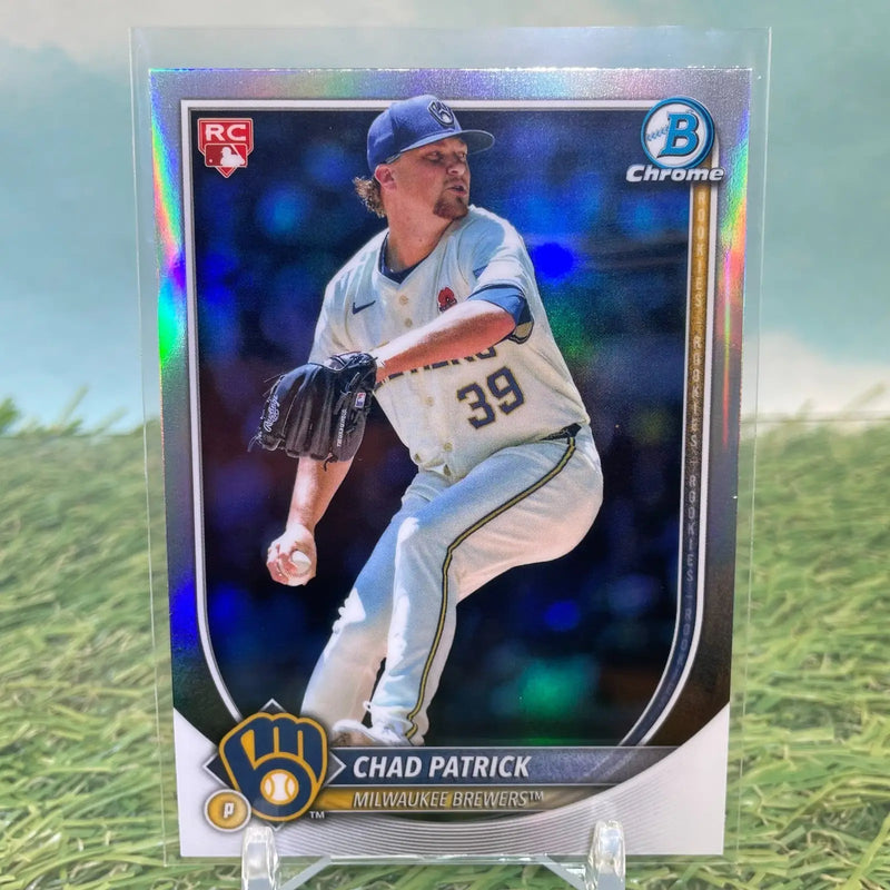2025 Bowman Chrome Chad Patrick #28 Red Rookie Refractor Brewers - Baseball Card Single