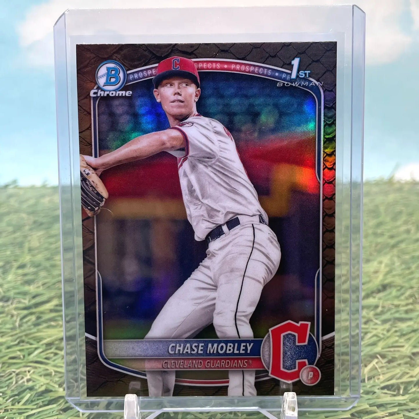 2025 Bowman Chrome Chase Mobley Gold Reptilian Refractor Baseball Card