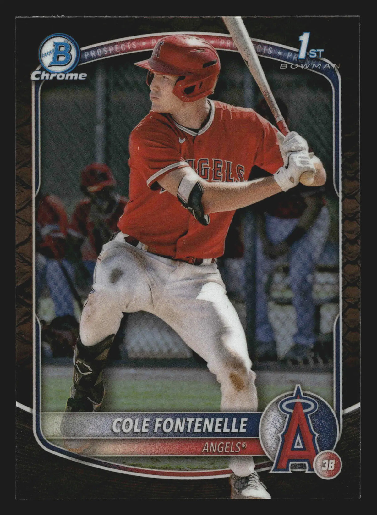 2025 Bowman Chrome Cole Fontenelle #BCP-32 Reptilian Refractor Angels - Baseball Card Single