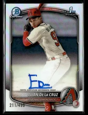 2025 Bowman Chrome #CPA-ED Elian De La Cruz Prospect Autographs Refractor #/499 - Baseball Card Single